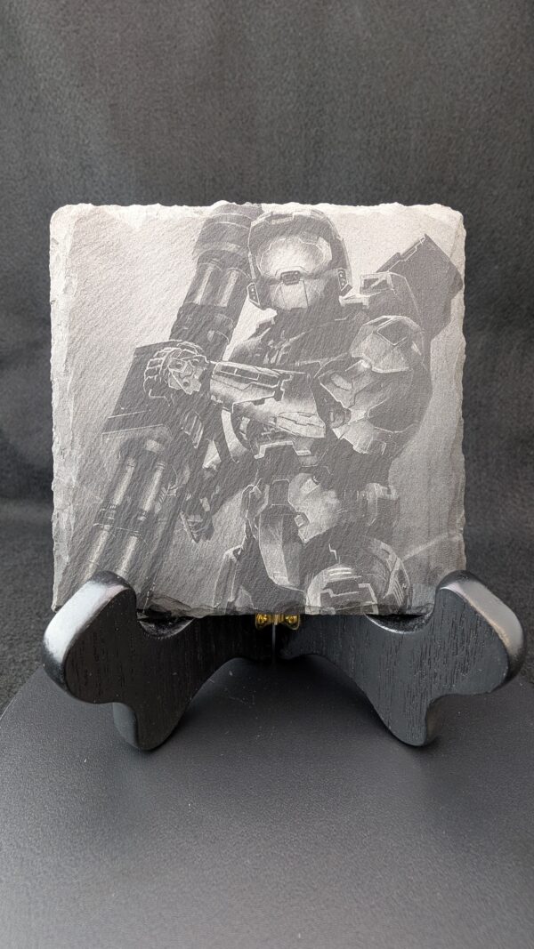 Halo-themed coaster - Chief with a rocket launcher