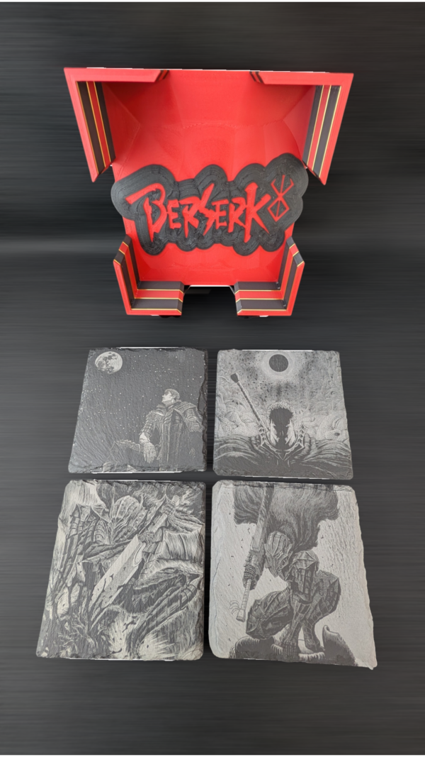 Berserk-themed stone coaster set + plastic carrier - Image 2