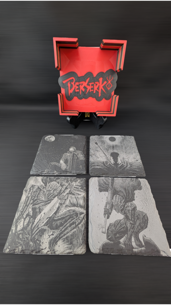 Berserk-themed stone coaster set + plastic carrier - Image 3