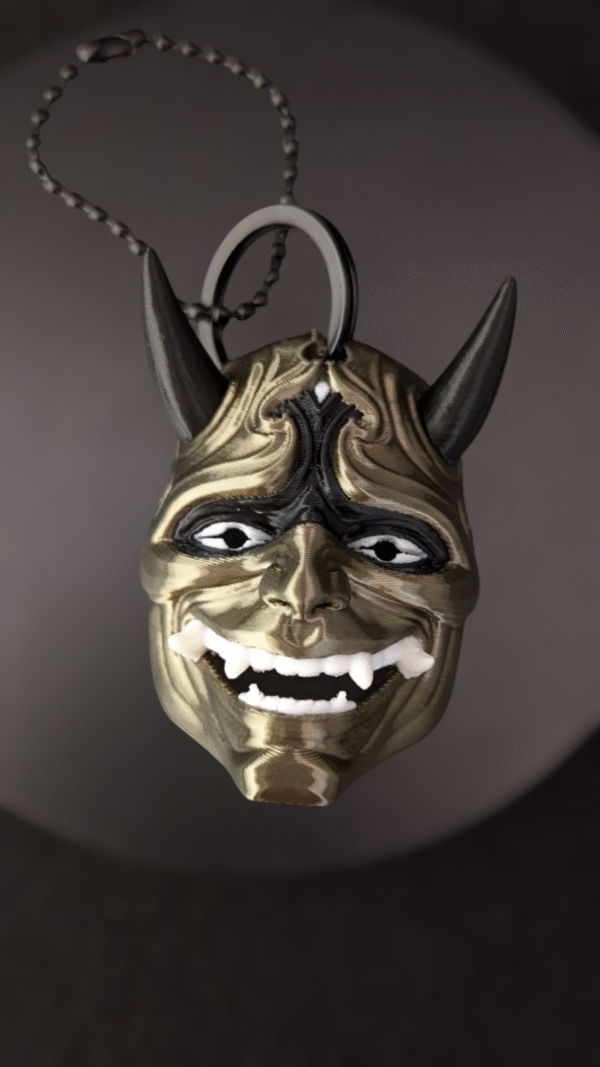 Laughing Oni Demon Mask Keychain - Image 6